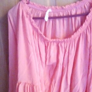 Elan Peach Gathered Blouse